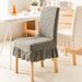 Home Garden Skirt Chair Cover Knitted Jacquard Dining Table Chair Cover Elastic Stool Cover Universal Thickened Integrated Chair Cover_maomaolike.com
