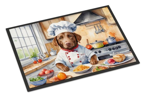 Chesapeake Bay Retriever The Chef Doormat Front Door Mat Indoor Outdoor Rugs For Entryway, Non Slip Washable Low Pile, 24H X 36W_maomaolike.com