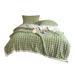 Solid Color Double Layer Thickened Rabbit Plush Lamb Fleece Bubble Flannel Warm Nap Thick Blanket_maomaolike.com