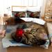 Cute Cat Three Piece 3D Digital Printed Bedding Set, Bed Sheets_maomaolike.com