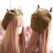 Hot Sale Christmas Antler Wool Painter Sweet Breathable Hat for Girl Lady Female_maomaolike.com