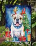 White English Bulldog Christmas Reindeer Garden Flag Mailbox Flag Decorative Yard Flag Banner Outside Patio Artwork Yard Flower Beds, Garden Size, Multicolor_maomaolike.com