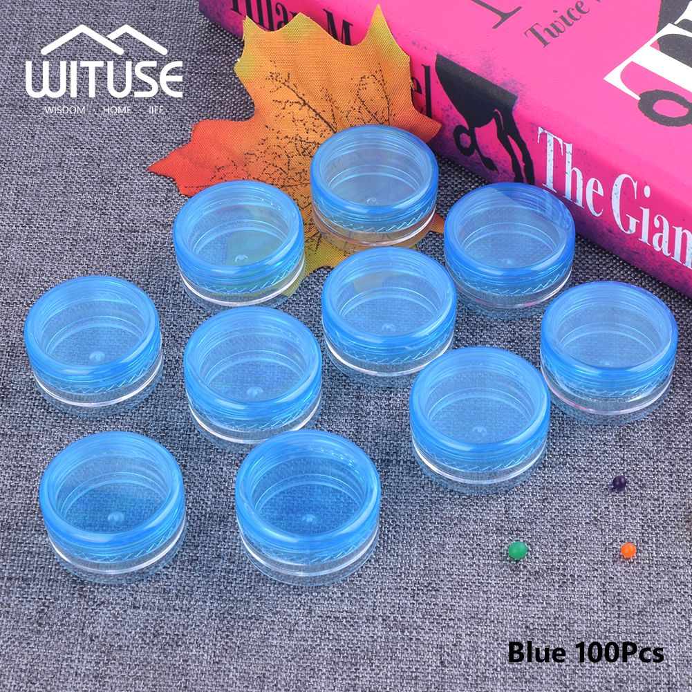100pcs 3g/5g Round Mini Empty Plastic Cosmetic Makeup Jar Pots Transparent Sample Bottles Eyeshadow Cream Lip Balm Container_maomaolike.com
