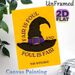 Witch Hat Themed Painting Poster, Vintage Black Witch Hat With Purple Belt & Typography Poster, Eye-catching Halloween-inspired Decor For Home Walls_maomaolike.com