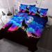 Moon Wolf Duvet Cover Double 3pcs Colorful Microfiber Kids Bedding Set_maomaolike.com