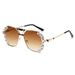 Unisex Fashion Round Diamond Studded Sunglasses Sun Protection Sunglasses Outdoor Rhinestone Glasses_maomaolike.com