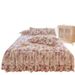 Korean Style Quilted Skirt Three-Piece Non-Slip Thickened Pure Cotton Lace Bed Cover Single Mattress Protector Set_maomaolike.com