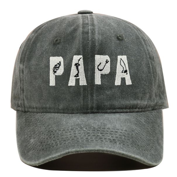 Unisex PAPA embroidered washed Sun Protection Sun hat men's and women's outdoor sports fishing sun shade baseball cap_maomaolike.com