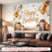 Happy Birthday Party Banner - 2D Flat Polyester Backdrop With Golden Balloons, Wall Hanging Photo Props, Party Decor_maomaolike.com