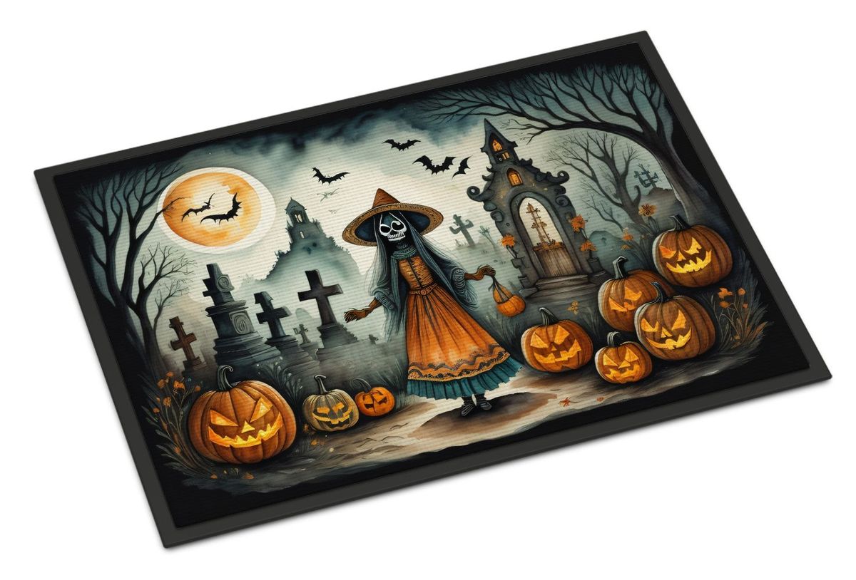 La Llorona Skeleton Spooky Halloween Doormat Front Door Mat Indoor Outdoor Rugs For Entryway, Non Slip Washable Low Pile, 24H X 36W_maomaolike.com