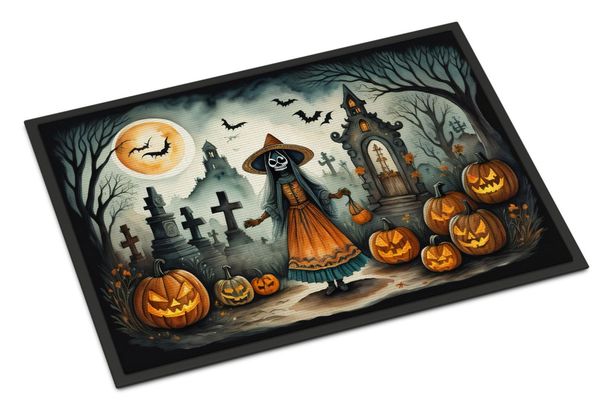 La Llorona Skeleton Spooky Halloween Doormat Front Door Mat Indoor Outdoor Rugs For Entryway, Non Slip Washable Low Pile, 24H X 36W_maomaolike.com