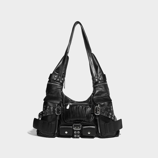 Studded Underarm 2026 New Fashionable Versatile Dark Style Multi-pocket Knotted Strap Single Shoulder Crossbody Bag_maomaolike.com