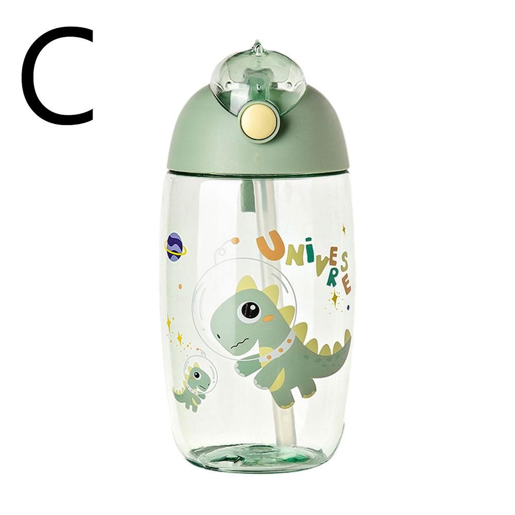 500ml Dinosaur With Silicone Straw Leak Proof Plastic Bottle Summer Children's Water Cup_maomaolike.com