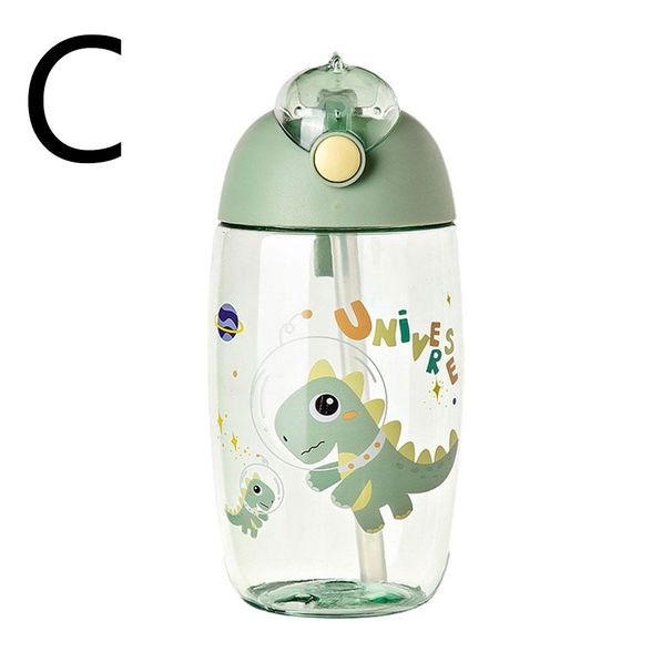 500ml Dinosaur With Silicone Straw Leak Proof Plastic Bottle Summer Children's Water Cup_maomaolike.com
