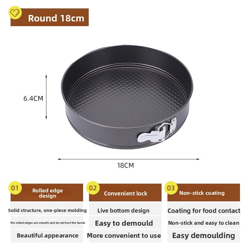 Non-Stick Tools Cake Molds , Round And Heart-Shaped Baking Pans With Removable Bottoms, Cake Chiffon Oven_maomaolike.com