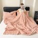 Plush Bubble Rabbit Fleece Blanket Ultra Soft Thick Milk Velvet For Nap Office Home Use_maomaolike.com