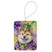 Akita King Of Mardi Gras Porcelain Ornament Christmas Tree Hanging Decorations For Home Christmas Holiday, Rectangle, Gift, Multicolor_maomaolike.com