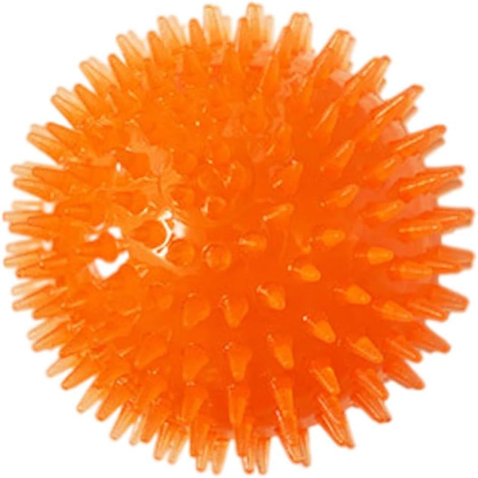 Squeaky Dog Toys, Squeaky Dog Ball Pet Chewing Spikey Toy Non-Toxic Puppy Tooth Cleaning Toy Balls Orange Doll Ornaments_maomaolike.com