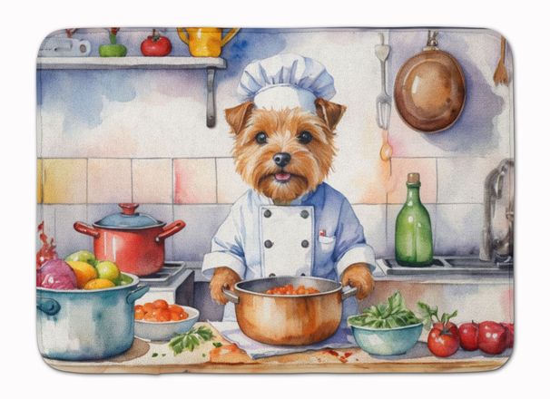 Norfolk Terrier The Chef Memory Foam Kitchen Mat Machine Washable Anti-Fatigue Mat Cushion Comfort Bath Mat Or Kitchen Rug_maomaolike.com