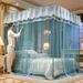 Three-Door Palace Mosquito Net Double Layer Princess Style Floor Stand 1.5m/1.8m 2m Encrypted Thickened Bed Canopy_maomaolike.com