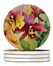Orchids In Watercolor Large Sandstone Coasters Pack Of 4 Absorbent Round Coasters Decor Gifts For Men Or Women, 4 In, Multicolor_maomaolike.com