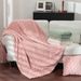 Home Textile Thick Pink Rose Velvet Square Blanket Multifunctional Office Nap Blanket Cover Blanket_maomaolike.com