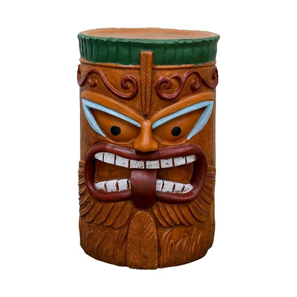 Large Tiki Statue, Outdoor Tiki Hawaii Side Table, Tiki Bar Decor, Tiki Table For Backyard Pool Indoor Bedroom Nightstand, Tiki Party Decor_maomaolike.com