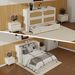 Wood Queen Cabinet Murpgy Bed With Storage Drawers For Guest Room,Hideaway Bed With White Rattan Design,Foldaway Bed Cabinet_maomaolike.com
