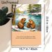 Beaver Family Themed Painting Poster, Soft Watercolor Winter Riverside Scene Poster, Heartwarming Wildlife Design With Inspirational Quote, Ideal For_maomaolike.com