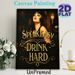 Speakeasy Themed Painting Poster, Vintage Art Deco Style Poster, Elegant Flapper Lady With Classic "Speakeasy Drink Hard" Typography, Retro_maomaolike.com