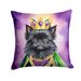Affenpinscher King Of Mardi Gras Throw Pillow Machine Washable, Indoor Outdoor Decorative Pillow For Couch, Bed Or Patio, 14Hx14W_maomaolike.com