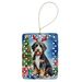 Bernedoodle Christmas Reindeer Porcelain Ornament Christmas Tree Hanging Decorations For Home Christmas Holiday, Rectangle, Gift, Multicolor_maomaolike.com