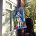 White Standard Poodle Christmas Reindeer House Flag Large Porch Sleeve Pole Decorative Outside Yard Banner Artwork Wall Hanging, Polyester, House Size, Multicolor_maomaolike.com
