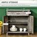 Sideboard Buffet Cabinet, Barn Door Coffee Bar Cabinet With Drawer And Adjustable Shelf_maomaolike.com