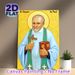 St Vincent De Paul Religious Icon Painting Poster, Vibrant Traditional Religious Portrait Poster, Devotional Wall Decor Featuring Saint Holding Cross_maomaolike.com