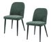 Dark Green Fabric Identities Chair With Metal Legs, Armless Chair Set Of 2 For Kitchen, Restaurant, Living, Meeting Room_maomaolike.com