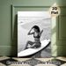 Surfer Girl Beach Painting Poster, Monochrome Minimalist Coastal Scene Poster, Tranquil Beach-inspired Decor, Suitable For Bedroom, Living Room And_maomaolike.com