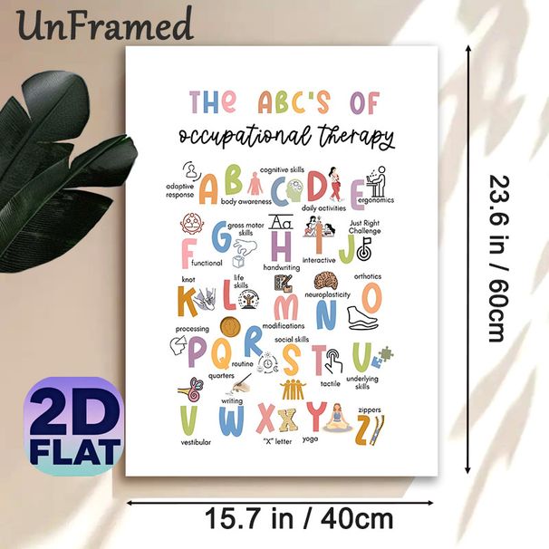 Occupational Therapy ABCs Painting Poster, Colorful Illustrated Alphabet-style Poster, Informative Educational Reference Suitable For Therapy Clinics_maomaolike.com