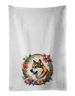 Akita And Flowers Kitchen Towel Set Of 2 White Dish Towels Decorative Bathroom Hand Towel For Hand, Face, Hair, Yoga, Tea, Dishcloth, 19 X 28", White_maomaolike.com