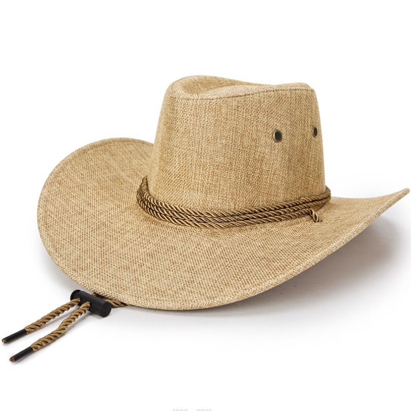 Unisex Western cowboy hat Suede outdoor visor for men riding hat overhang hat_maomaolike.com