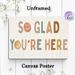 Positive Quote "So Glad You're Here" Painting Poster, Warm Earth-toned Watercolor-style Typography With Smiley Faces Poster, Delivers A Cozy Welcoming_maomaolike.com