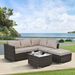 Patio Furniture, Outdoor Furniture, Seasonal PE Wicker Furniture, 4 Set Wicker Furniture With Tempered Glass Coffee Table_maomaolike.com
