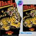 Muay Thai Tiger Painting Poster, Vibrant Retro Style Fierce Growling Tiger With Muay Thai Slogans Poster, Bold Martial Arts Themed Decor Ideal For_maomaolike.com