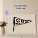 Seattle Pennant Painting Poster, Hand-drawn Minimalist Line Art Poster, Adds Gentle Local Charm, Ideal For Living Room, Bedroom Or Entryway_maomaolike.com