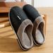 Big Size Winter Casual Men's Slippers Indoor Waterproof PU Leather Home Shoes Fur Flat Warm Fashion Bedroom Houseshoes_maomaolike.com
