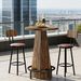Round Pub Table, Counter Height Bar Table With Footrest_maomaolike.com