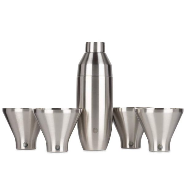 Stainless Steel Cocktail Shaker And Martini Glass Set, Steel_maomaolike.com