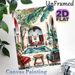 Moroccan Courtyard Pool Painting Poster, Vibrant Watercolor Exotic Patio Scene Poster, Serene Tropical-inspired Decor Brings Tranquil Ambiance Ideal_maomaolike.com