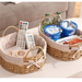 Woven Storage Desktop Organizer Entryway Miscellaneous Items Snacks Cosmetics Remote Control Keys_maomaolike.com