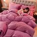 Thickened Warm Four-Piece Set Coral Fleece Duvet Cover Crystal Velvet Double-Sided Flannel Bed Sheet Style Bedding Manufacturer Wh_maomaolike.com